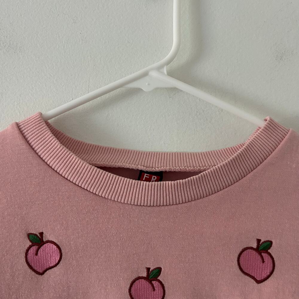 Vtg FRMD Products Applique Fruit Pink Vintage Sweatshirt Small Medium - Picture 2 of 5